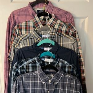 Lot of 6 Medium Mens Casual Shirts Old Navy, Eddie Bauer, Charles Tyrwhitt